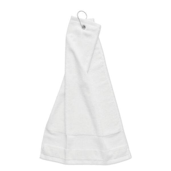 Cotton golf towel with hanger