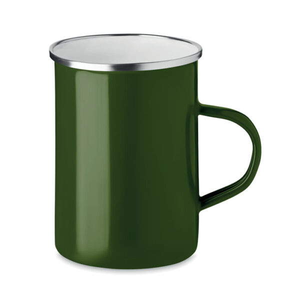 Metal mug with enamel layer