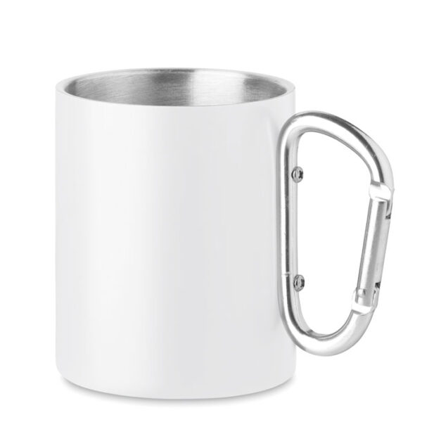 Metal mug and carabiner handle