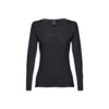 30126_103 THC BUCHAREST WOMEN. Long-sleeved scoop neck fitted T-shirt for women. 100% carded cotton