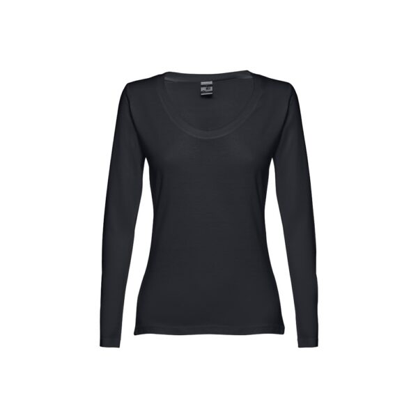30126_103 THC BUCHAREST WOMEN. Long-sleeved scoop neck fitted T-shirt for women. 100% carded cotton