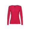 30126_105-a THC BUCHAREST WOMEN. Long-sleeved scoop neck fitted T-shirt for women. 100% carded cotton