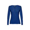 30126_114-a THC BUCHAREST WOMEN. Long-sleeved scoop neck fitted T-shirt for women. 100% carded cotton