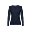 30126_134-a THC BUCHAREST WOMEN. Long-sleeved scoop neck fitted T-shirt for women. 100% carded cotton