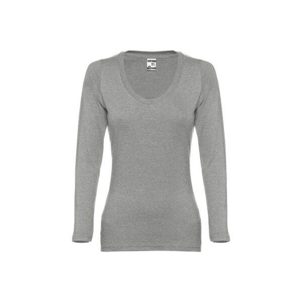 30126_183-a THC BUCHAREST WOMEN. Long-sleeved scoop neck fitted T-shirt for women. 100% carded cotton