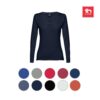 30126_a THC BUCHAREST WOMEN. Long-sleeved scoop neck fitted T-shirt for women. 100% carded cotton