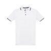 THC ROME WH. Men's Polo Shirt with contrast colour trim and buttons. White