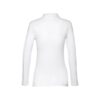 THC BERN WOMEN WH. Women's long-sleeved polo shirt in cotton piqué and viscose with removable label