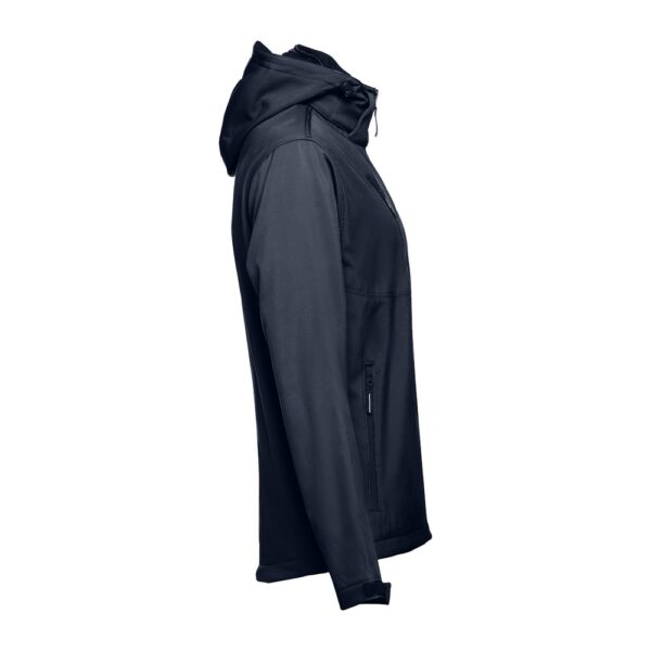 THC ZAGREB. Men's softshell jacket with detachable hood and rounded back hem