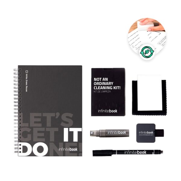 STARTER KIT INFINITEBOOK. Infinitebook" kit with hardcover, 1 cleaning kit, 1 marker and 1 ballpoint holder
