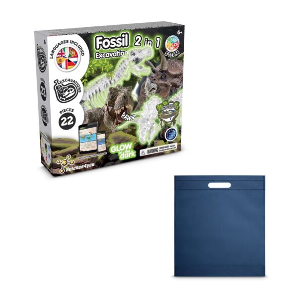 2 in 1 Fossil Excavation Kit IV. Educational game supplied with a non-woven gift bag (80 g/m²)