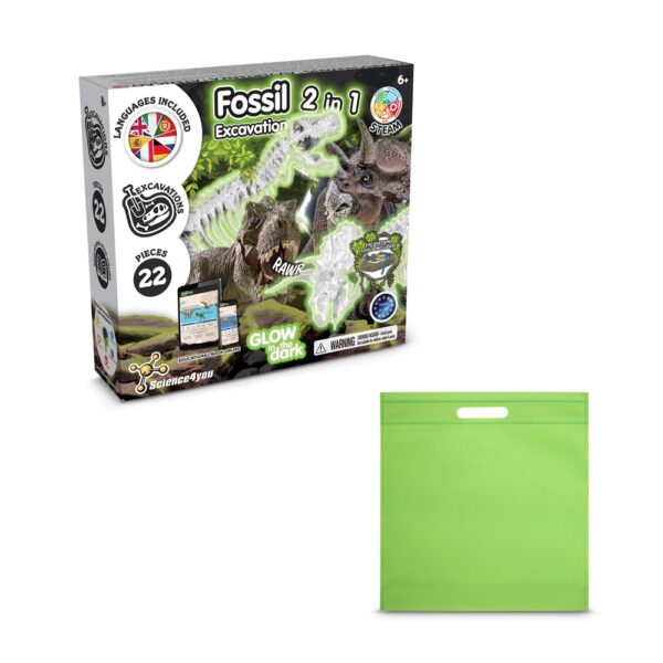 2 in 1 Fossil Excavation Kit IV. Educational game supplied with a non-woven gift bag (80 g/m²)
