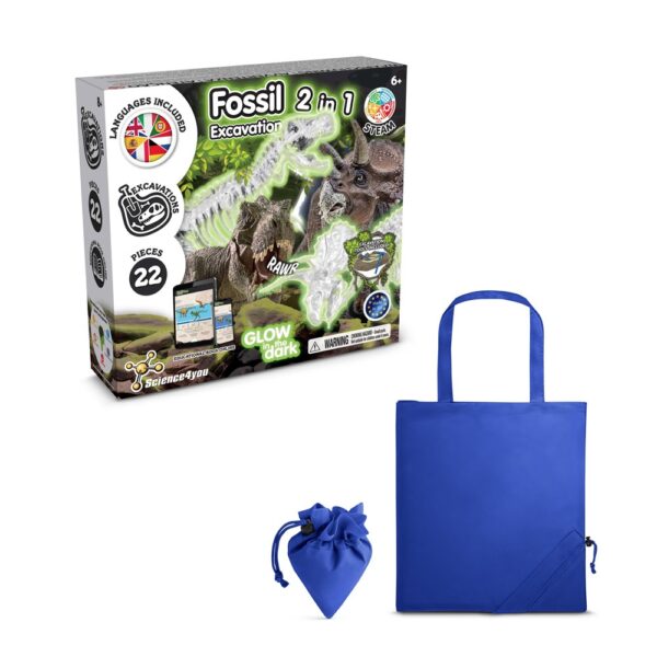 2 in 1 Fossil Excavation Kit V. Educational game supplied with a 190T folding gift bag