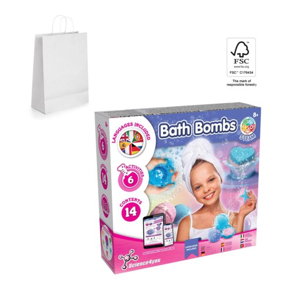 Bath Bombs Kit II. Educational toy supplied with a kraft paper gift bag (90 g/m²), made from FSC™ certified material and other controlled materials