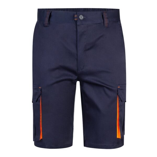 VL HEMERA. Two-tone, multi-pocket stretch Bermuda shorts (240g/m²), in cotton (46%), EME (38%) and polyester (16%)