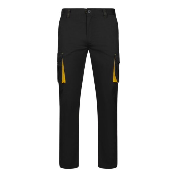 VL FIDES. Two-tone, multi-pocket stretch trousers (240g/m²), in cotton (46%), EME (38%) and polyester (16%)