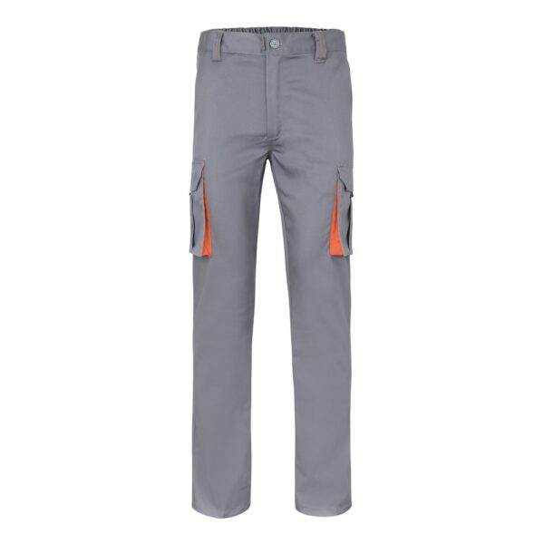 VL FIDES. Two-tone, multi-pocket stretch trousers (240g/m²), in cotton (46%), EME (38%) and polyester (16%)