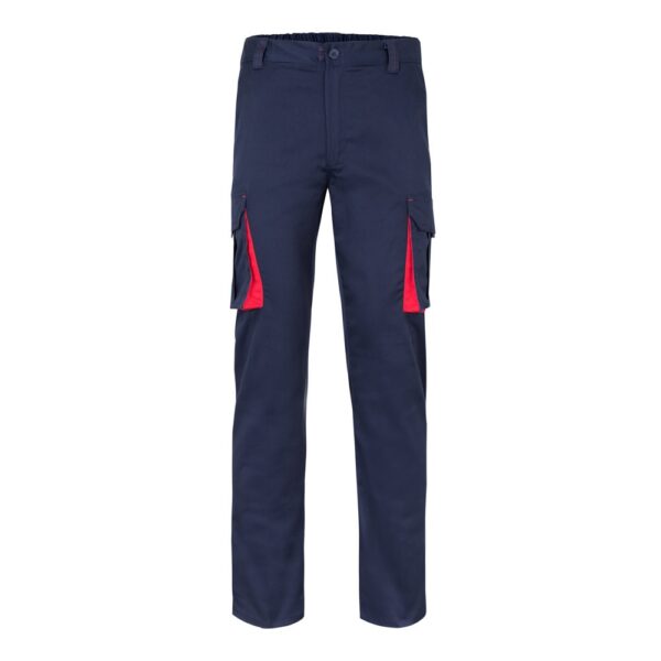 VL FIDES. Two-tone, multi-pocket stretch trousers (240g/m²), in cotton (46%), EME (38%) and polyester (16%)