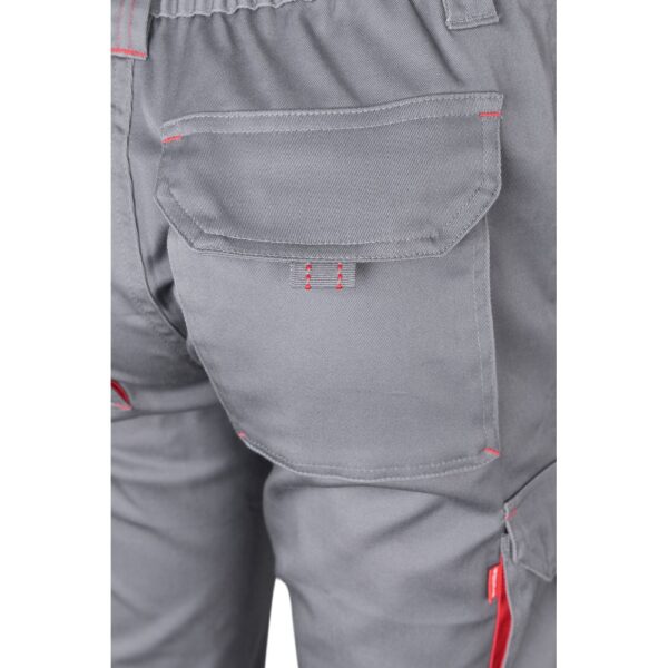 VL FIDES. Two-tone, multi-pocket stretch trousers (240g/m²), in cotton (46%), EME (38%) and polyester (16%)