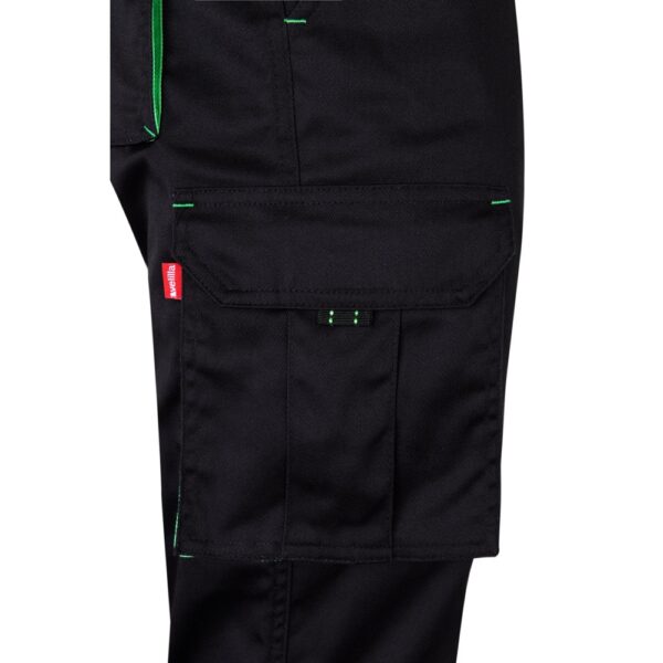 VL FIDES. Two-tone, multi-pocket stretch trousers (240g/m²), in cotton (46%), EME (38%) and polyester (16%)