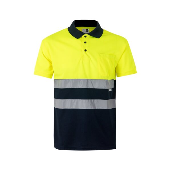 VL CUPID LARGE. Two-tone bird-eye polo shirt (160g/m²) with short sleeves, in polyester (100%)