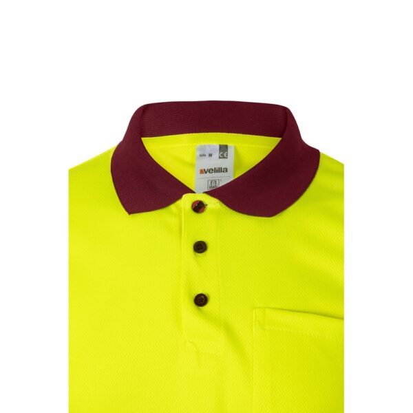 VL CUPID LARGE. Two-tone bird-eye polo shirt (160g/m²) with short sleeves, in polyester (100%)