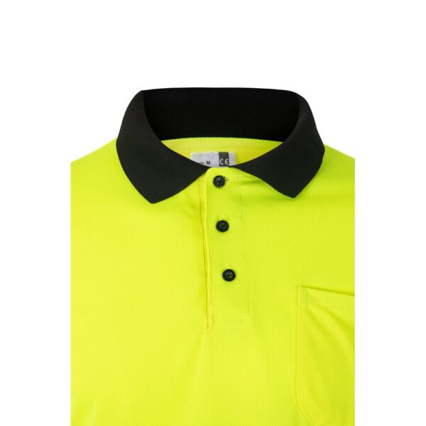 VL VULCAN. Two-tone bird-eye polo shirt (160g/m²) with long sleeves, in polyester (100%)