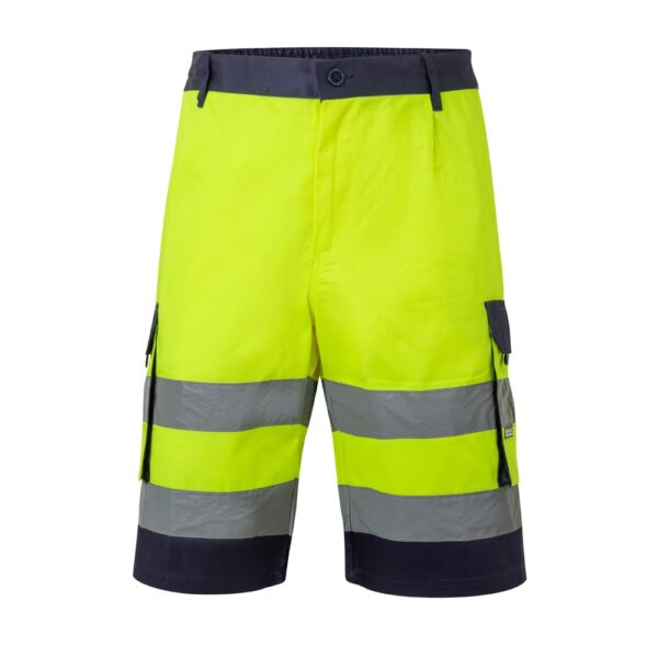 VL HADES. Two-tone multi-pocket Bermuda shorts (210g/m²), in cotton (20%) and polyester (80%)