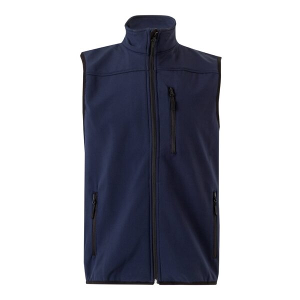VL VARUNA. Soft shell vest (280g/m²), with polar lining, in polyester (94%) and elastane (6%)