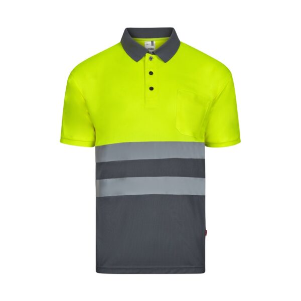 VL FORTUNA. Bird-eye polo shirt (140g/m²) with short sleeves, in polyester (100%)