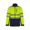 VL HESTIA LARGE. Two-tone soft shell jacket (280g/m²), with fleece lining and TPU membrane, in polyester (96%) and elastane (4%)