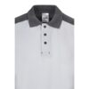 VL VELES. Two-tone stretch piqué polo shirt (200g/m²) with short sleeves, in polyester (96%) and elastane (4%)