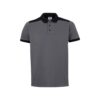 VL VELES. Two-tone stretch piqué polo shirt (200g/m²) with short sleeves, in polyester (96%) and elastane (4%)