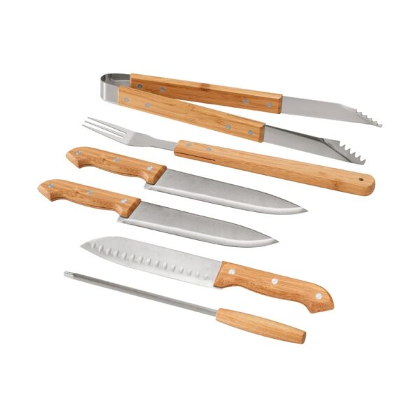 KABSA. Barbecue set supplied in a bamboo case