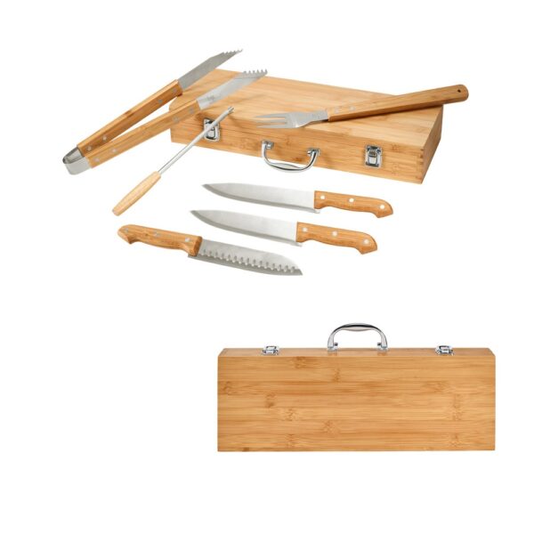 KABSA. Barbecue set supplied in a bamboo case