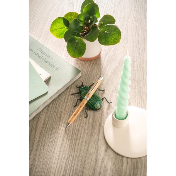 BAHIA II. Bamboo ballpoint pen with clip and twist mechanism