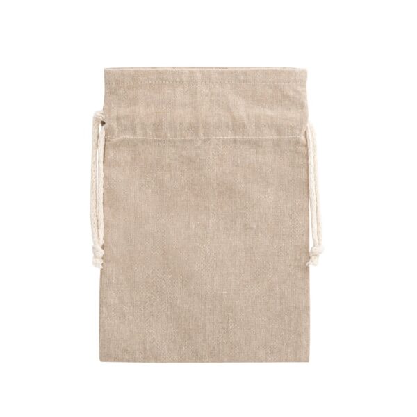 GIBRALTAR. Recycled cotton gift bag (70%) and polyester (30% rPET) (140 g/m²)