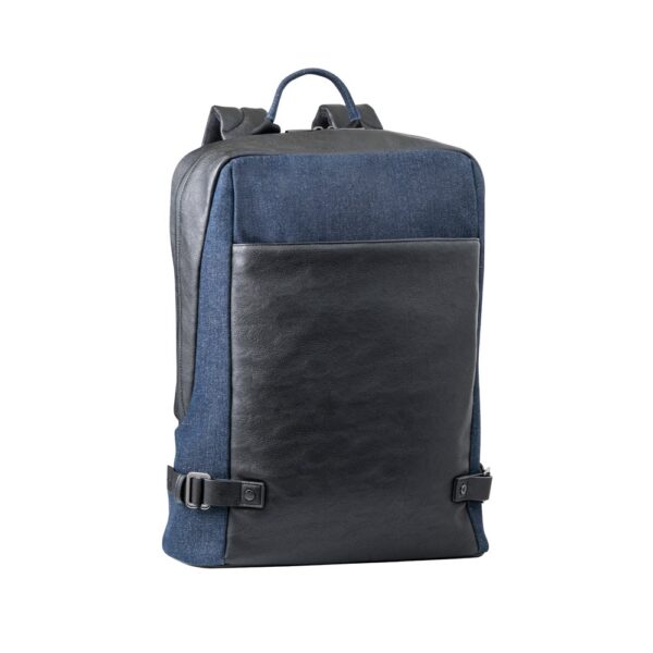 DIVERGENT BACKPACK I. 15'6" Laptop backpack in denim and PU