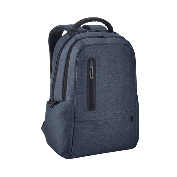 RE-BOSTON. 2Tone recycled nylon waterproof laptop backpack with 210D recycled polyester compartment