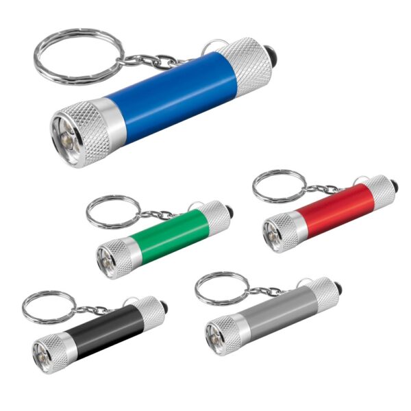 93141_set LERGAN. Aluminium keyring with a 3 LED flashlight