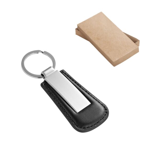 93171_set BACHMANN. Metal Keyring with PU surround