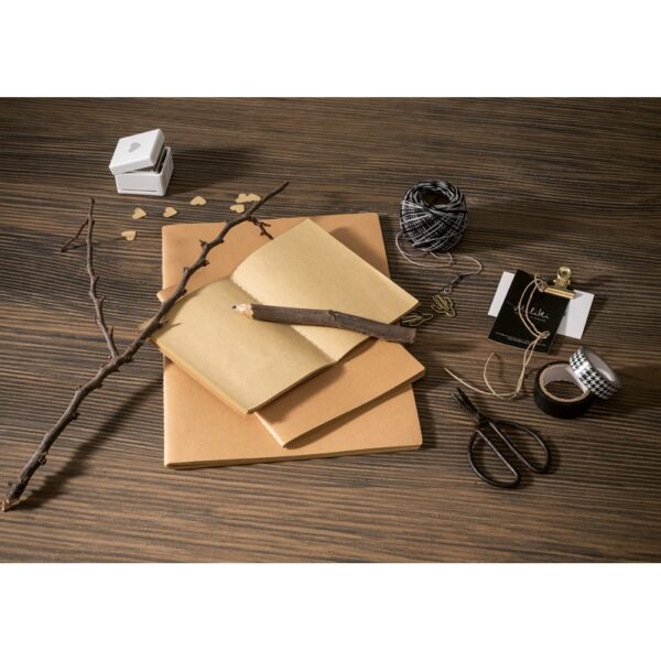 ALCOTT A5. A5 notepad with Kraft paper cover (250 g/m²) and plain pages