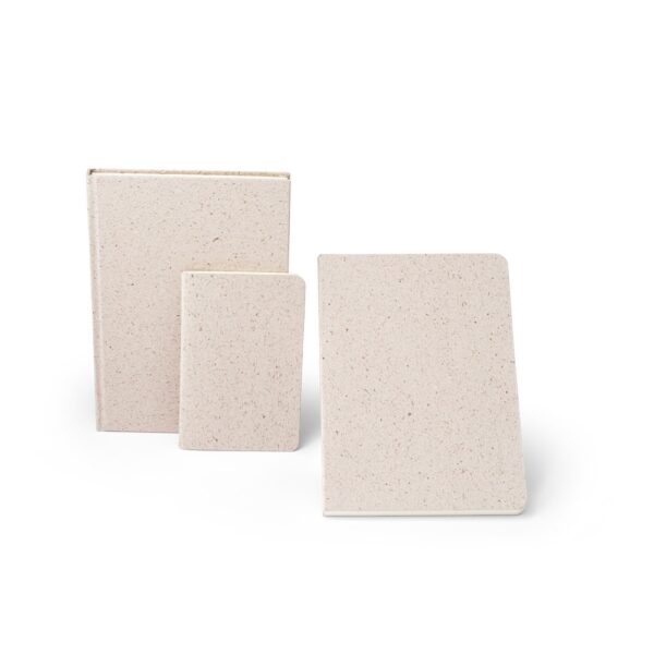 ORGANIC RIGID. A5 notepad with hard cover made from organic elephant matter (80%)