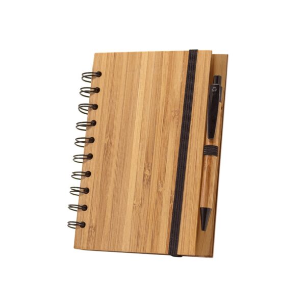 DICKENS A5. A5 spiral notebook in bamboo with 100% recycled paper
