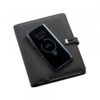 EMERGE A5 FOLDER. A5 folder in 300D recycled polyester (100% rPET) with wireless charger