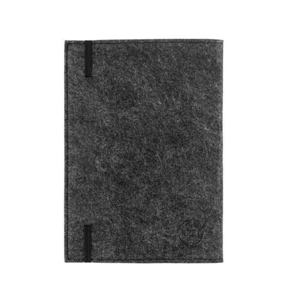 BALDWIN. A5 notepad with recycled felt cover (100% rPET) and lined pages in 100% recycled paper