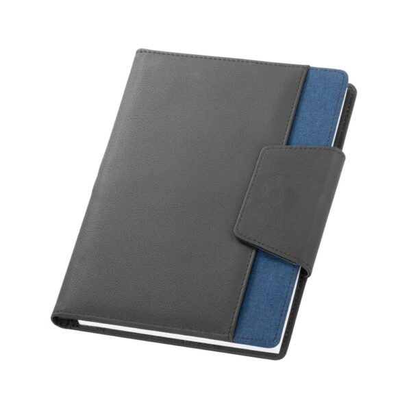 RUSSEL. PU and polyester fabric cover with A5 notebook with plain pages