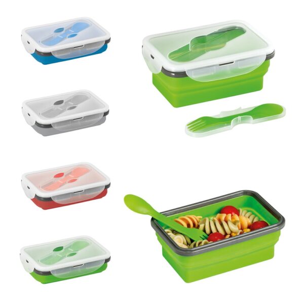 SAFFRON. Lunch Box. Retractable hermetic box in silicone and PP 640 mL