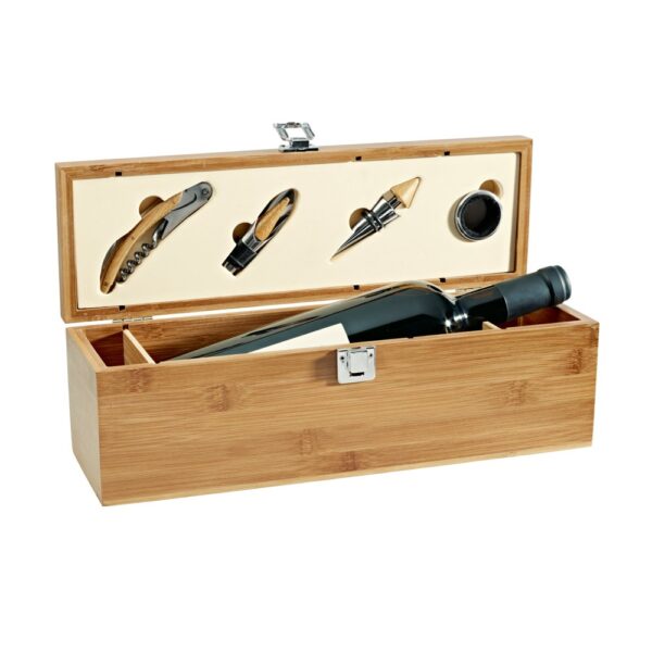 SYRAH. Bamboo, zinc and stainless steel wine set