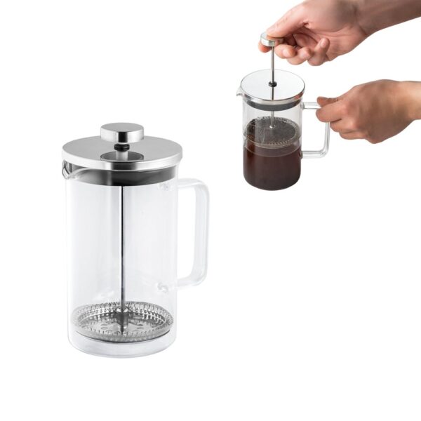 JENSON. Coffee maker in borosilicate glass and stainless steel 600 mL